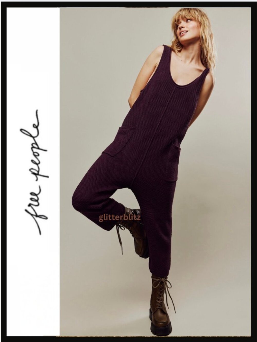 Free People Hailee Sweater Jumper - Vintage Wine 💜 XS - Factory Sealed